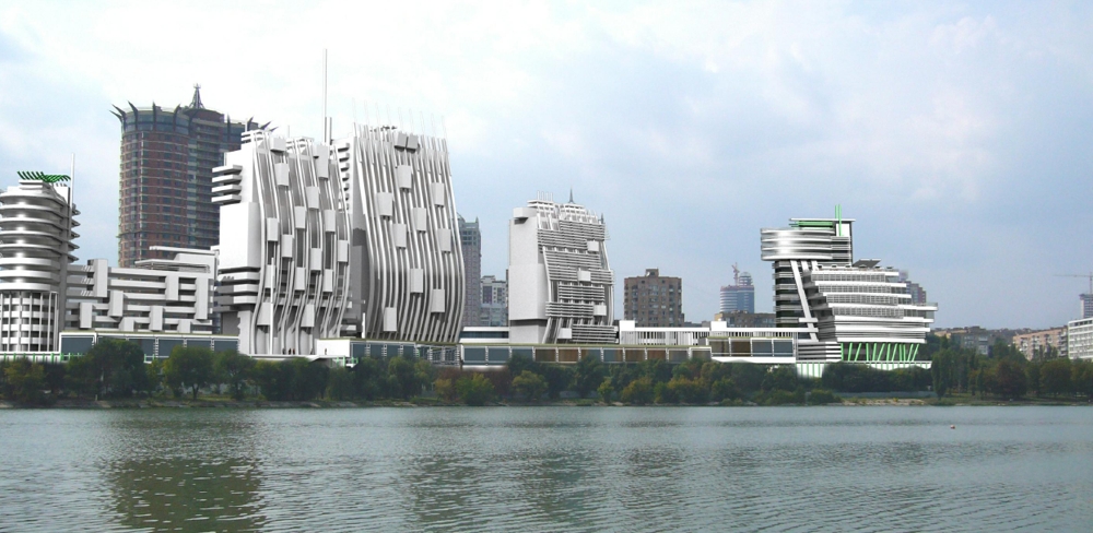 фасад многофункционального комплекса со стороны реки